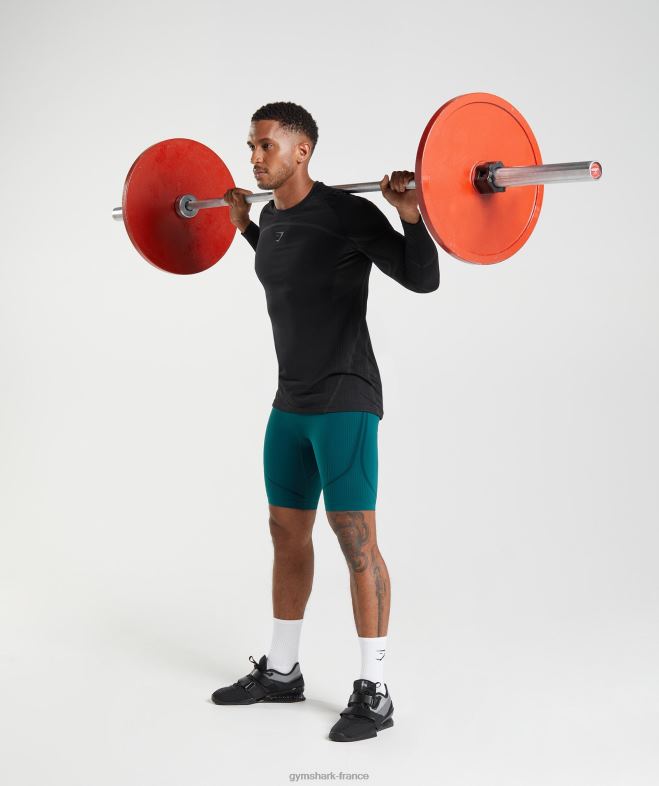 Gymshark 315 1/2 short sans couture sarcelle d\hiver/noir Hommes 6HF281038