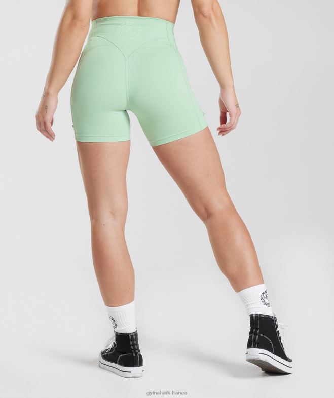 Gymshark Legacy - short moulant froncé brume verte femmes 6HF2838