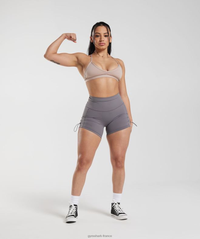 Gymshark Legacy - short moulant froncé gris titane femmes 6HF28108