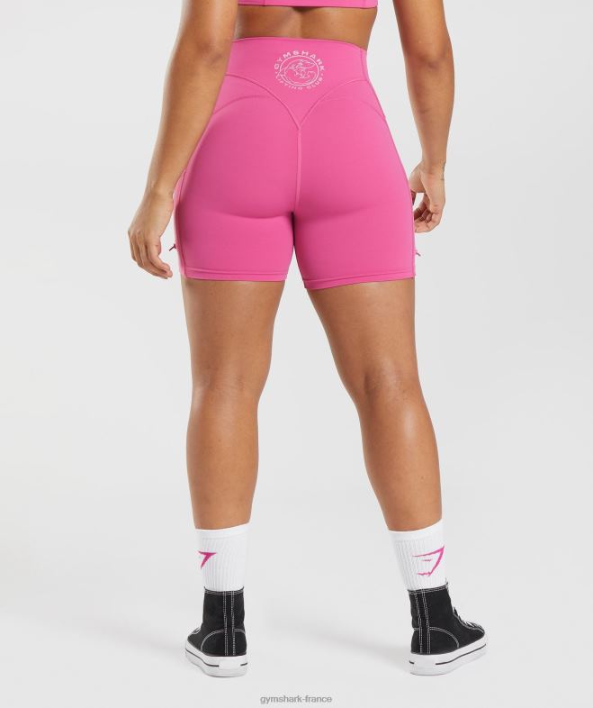 Gymshark Legacy - short moulant froncé rose profond femmes 6HF2898
