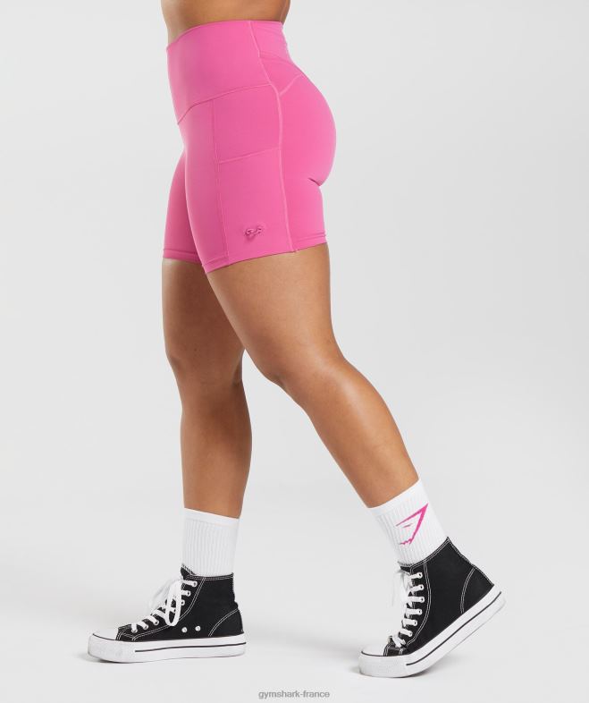 Gymshark Legacy - short moulant froncé rose profond femmes 6HF2898