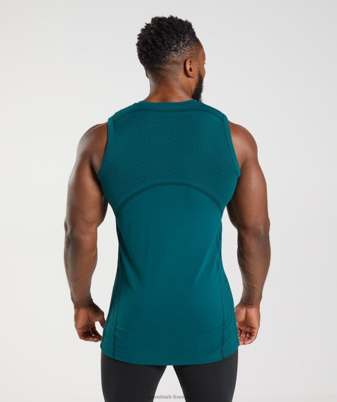 Gymshark Réservoir sans soudure 315 sarcelle d\hiver/noir Hommes 6HF28926