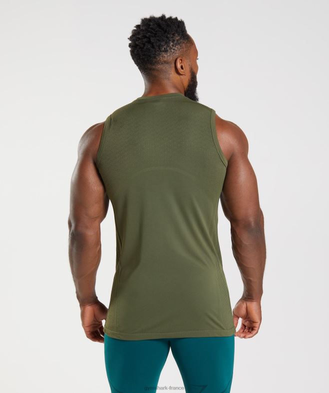 Gymshark Réservoir sans soudure 315 âme olive/vert marais Hommes 6HF28894