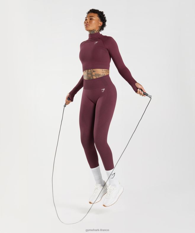Gymshark Vital - Haut midi à col montant sans couture 20 marne marron cuite femmes 6HF28471