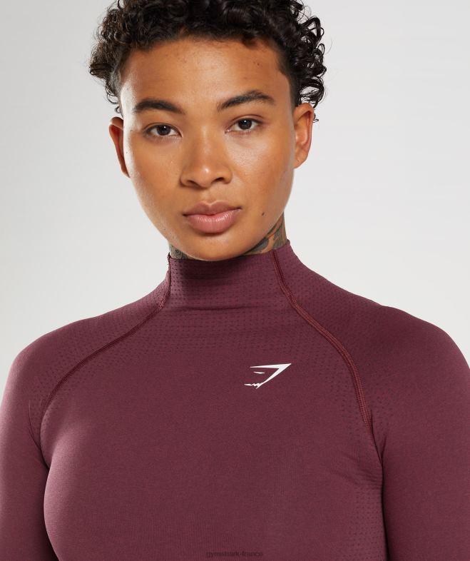 Gymshark Vital - Haut midi à col montant sans couture 20 marne marron cuite femmes 6HF28471