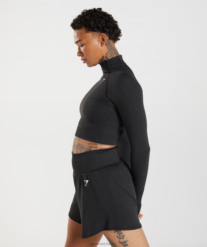 Gymshark Vital - Haut midi à col montant sans couture 20 marne noire femmes 6HF28438