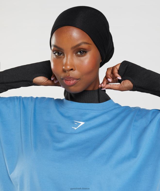 Gymshark Vital - Haut midi à col montant sans couture 20 marne noire femmes 6HF28438