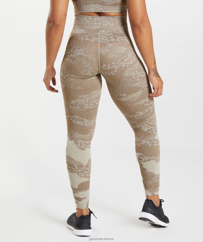 Gymshark adapter des leggings sans couture camouflage gris galet/marron âme femmes 6HF28325
