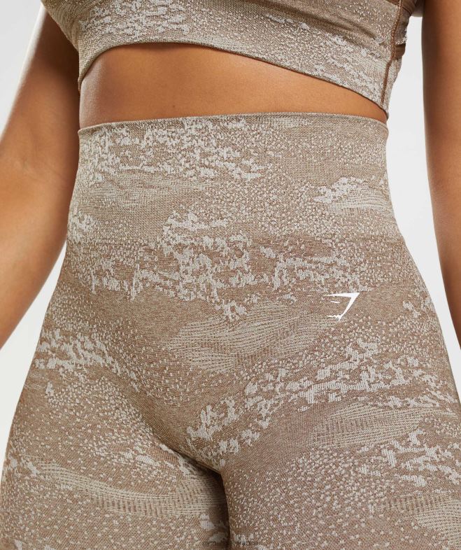 Gymshark adapter des leggings sans couture camouflage gris galet/marron âme femmes 6HF28325