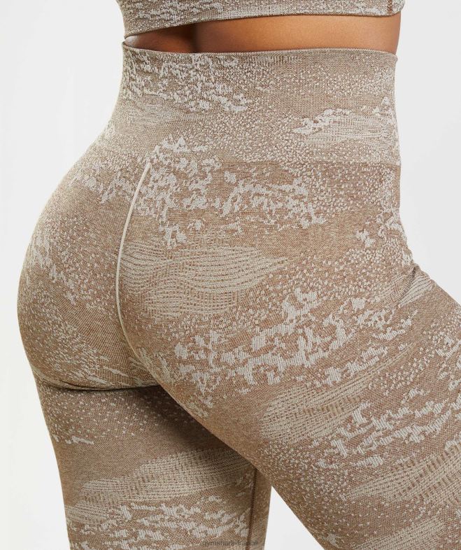 Gymshark adapter des leggings sans couture camouflage gris galet/marron âme femmes 6HF28325