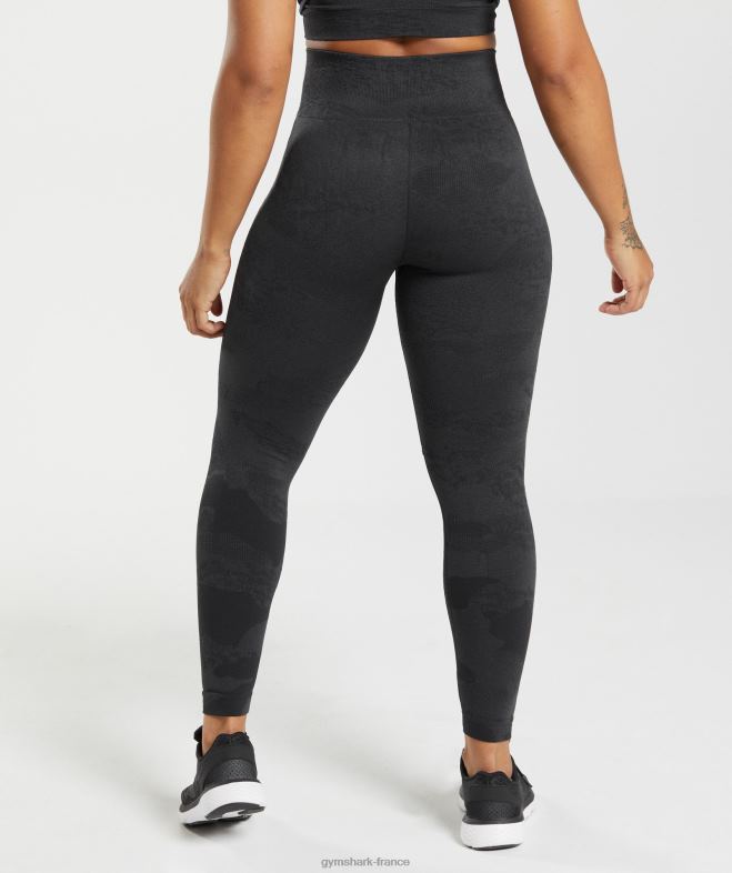 Gymshark adapter des leggings sans couture camouflage noir/gris onyx femmes 6HF28301