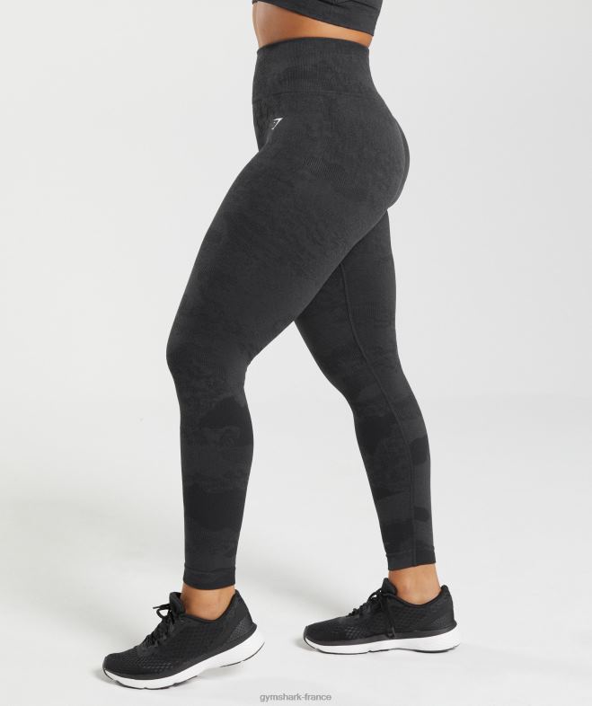 Gymshark adapter des leggings sans couture camouflage noir/gris onyx femmes 6HF28301