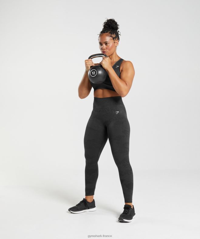 Gymshark adapter des leggings sans couture camouflage noir/gris onyx femmes 6HF28301