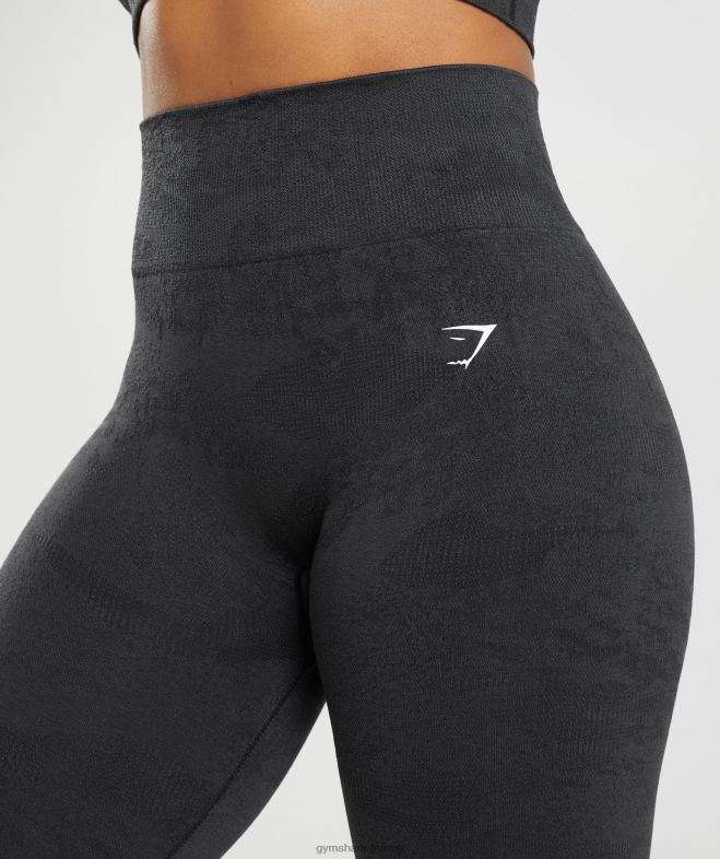 Gymshark adapter des leggings sans couture camouflage noir/gris onyx femmes 6HF28301