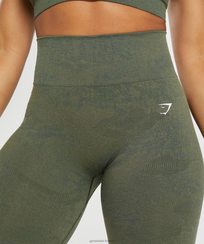 Gymshark adapter des leggings sans couture camouflage olive mousse/olive noyau femmes 6HF28244