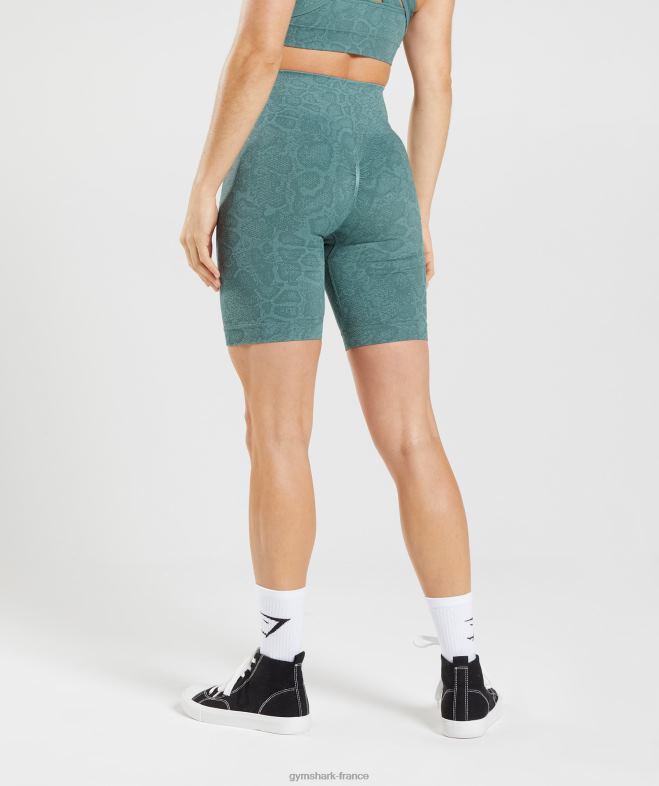 Gymshark adapter le short cycliste sans couture animal bleu iceberg/bleu tonnerre femmes 6HF2854