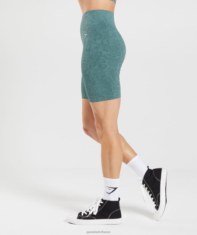 Gymshark adapter le short cycliste sans couture animal bleu iceberg/bleu tonnerre femmes 6HF2854