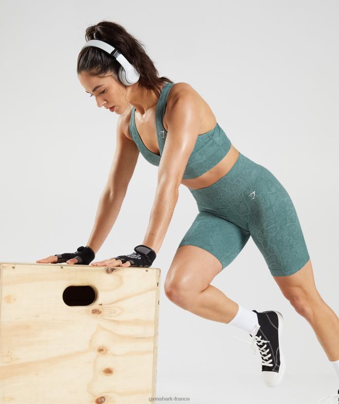 Gymshark adapter le short cycliste sans couture animal bleu iceberg/bleu tonnerre femmes 6HF2854