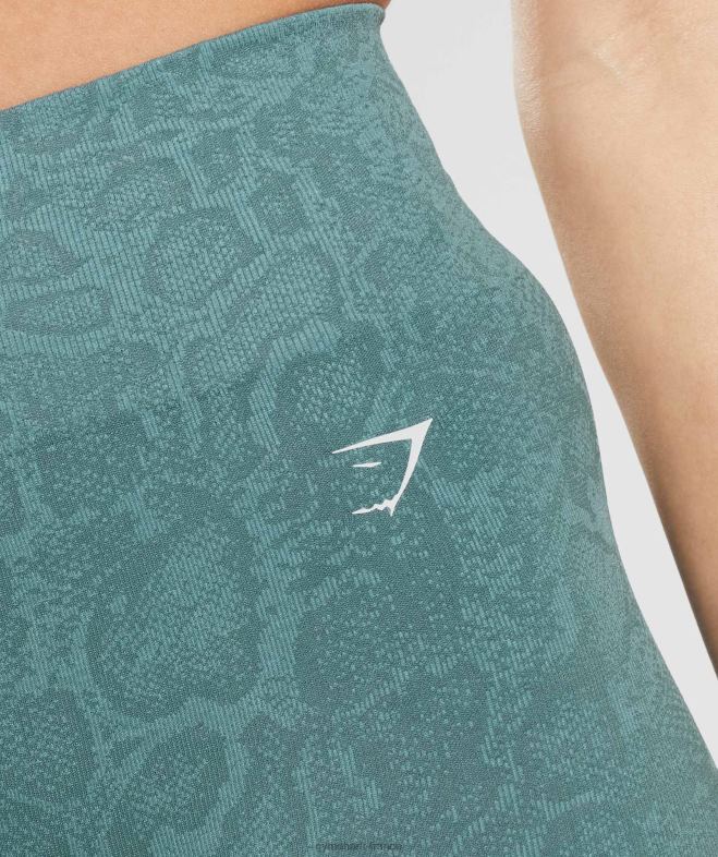 Gymshark adapter le short cycliste sans couture animal bleu iceberg/bleu tonnerre femmes 6HF2854