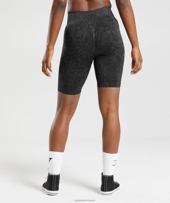 Gymshark adapter le short cycliste sans couture animal gris urbain/noir femmes 6HF2823