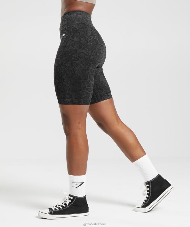 Gymshark adapter le short cycliste sans couture animal gris urbain/noir femmes 6HF2823