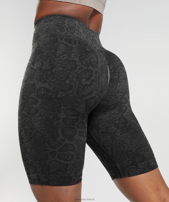 Gymshark adapter le short cycliste sans couture animal gris urbain/noir femmes 6HF2823
