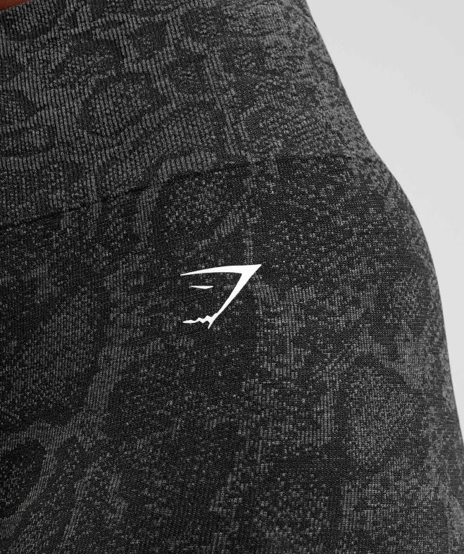 Gymshark adapter le short cycliste sans couture animal gris urbain/noir femmes 6HF2823