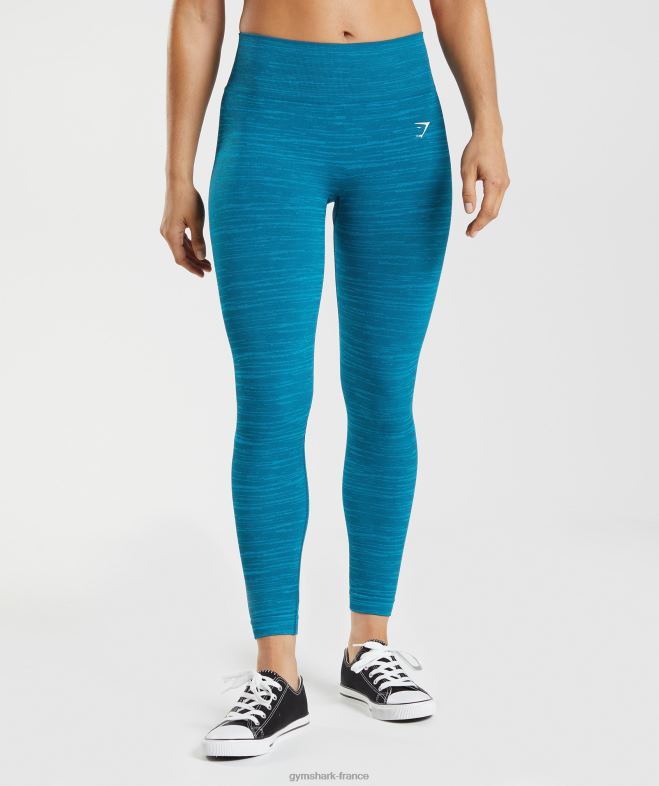 Gymshark adapter les leggings chinés sans couture bleu atlantique/bleu requin femmes 6HF28291