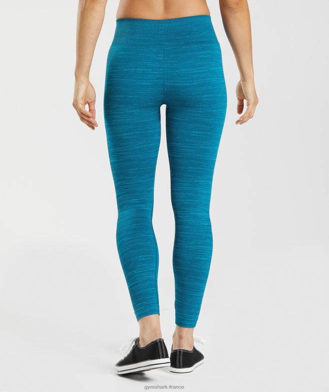 Gymshark adapter les leggings chinés sans couture bleu atlantique/bleu requin femmes 6HF28291
