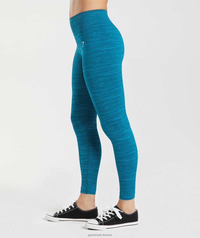 Gymshark adapter les leggings chinés sans couture bleu atlantique/bleu requin femmes 6HF28291