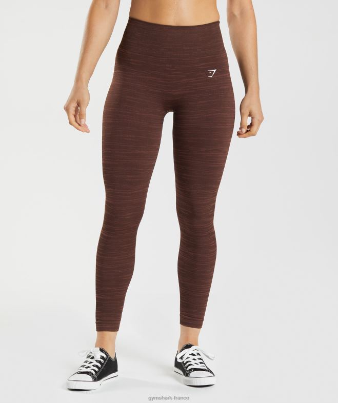 Gymshark adapter les leggings chinés sans couture marron archive/marron cerise femmes 6HF28294