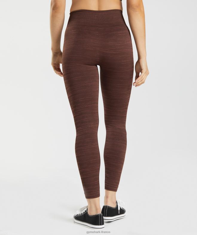 Gymshark adapter les leggings chinés sans couture marron archive/marron cerise femmes 6HF28294