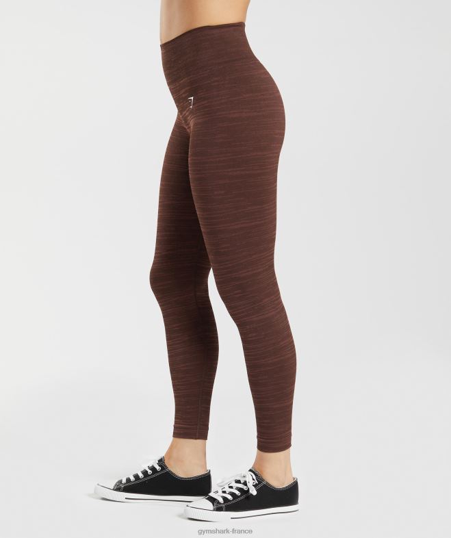 Gymshark adapter les leggings chinés sans couture marron archive/marron cerise femmes 6HF28294