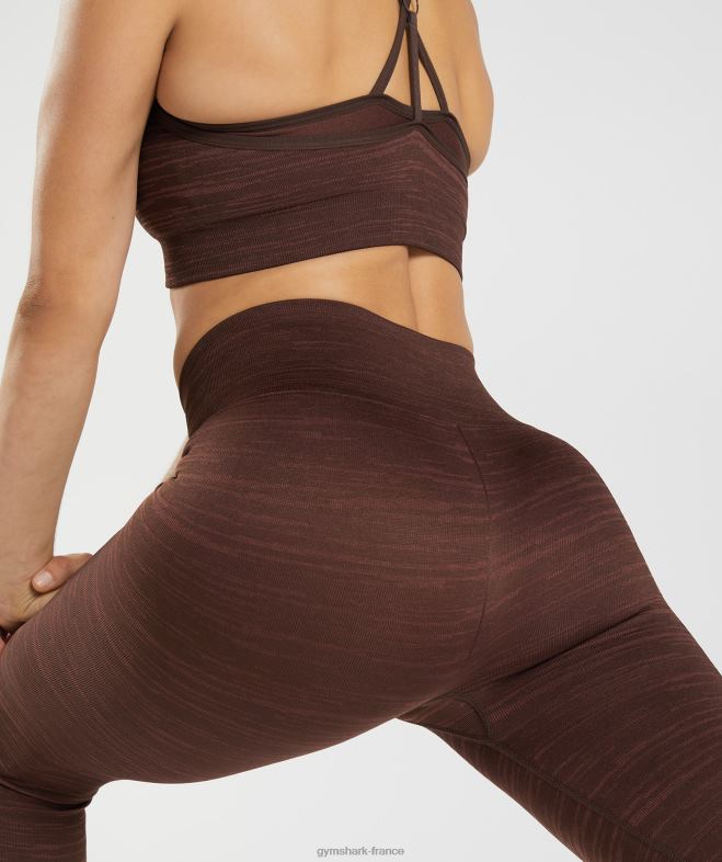 Gymshark adapter les leggings chinés sans couture marron archive/marron cerise femmes 6HF28294