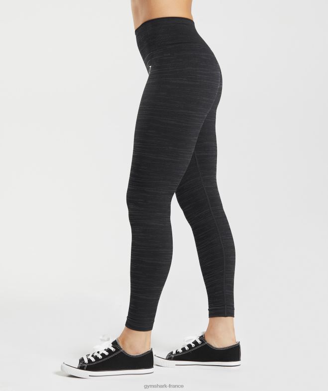 Gymshark adapter les leggings chinés sans couture noir/gris fumé femmes 6HF28297