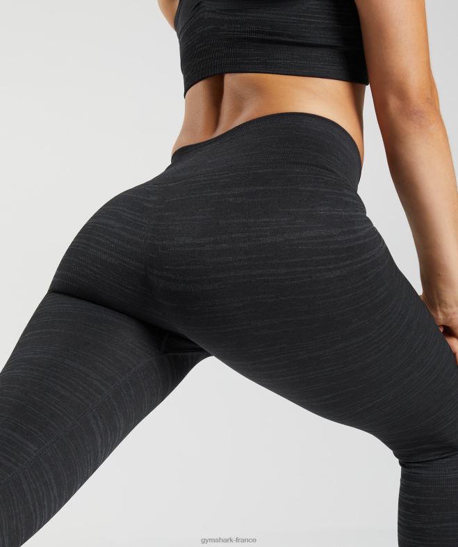 Gymshark adapter les leggings chinés sans couture noir/gris fumé femmes 6HF28297