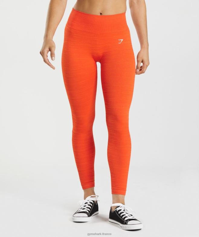 Gymshark adapter les leggings chinés sans couture poivre rouge/orange piquant femmes 6HF28311