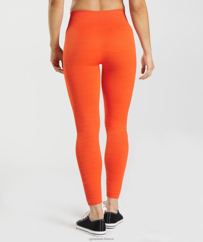 Gymshark adapter les leggings chinés sans couture poivre rouge/orange piquant femmes 6HF28311