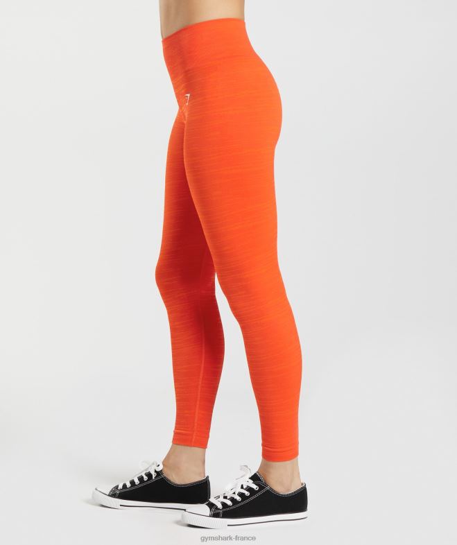 Gymshark adapter les leggings chinés sans couture poivre rouge/orange piquant femmes 6HF28311