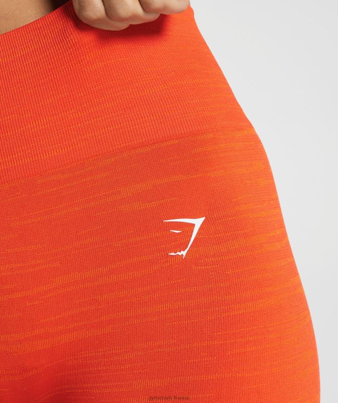 Gymshark adapter les leggings chinés sans couture poivre rouge/orange piquant femmes 6HF28311
