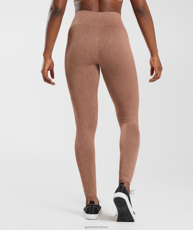 Gymshark adapter les leggings sans couture mouchetés brun grès femmes 6HF28270