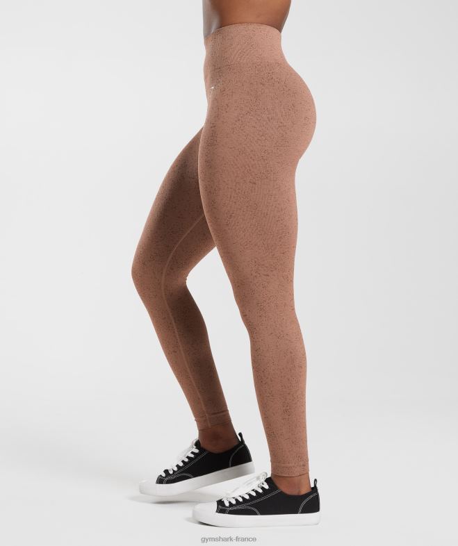 Gymshark adapter les leggings sans couture mouchetés brun grès femmes 6HF28270