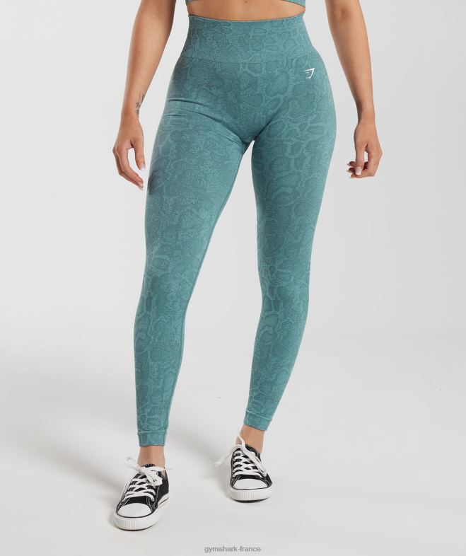 Gymshark adapter les leggings sans couture pour animaux bleu iceberg/bleu tonnerre femmes 6HF28253