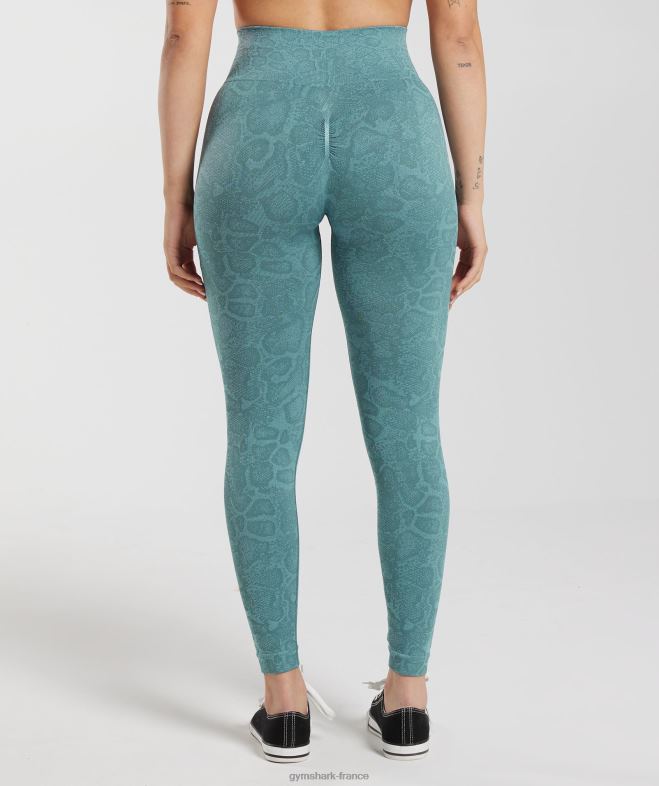 Gymshark adapter les leggings sans couture pour animaux bleu iceberg/bleu tonnerre femmes 6HF28253