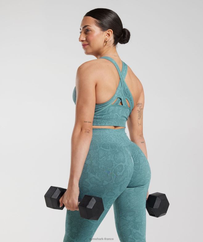 Gymshark adapter les leggings sans couture pour animaux bleu iceberg/bleu tonnerre femmes 6HF28253