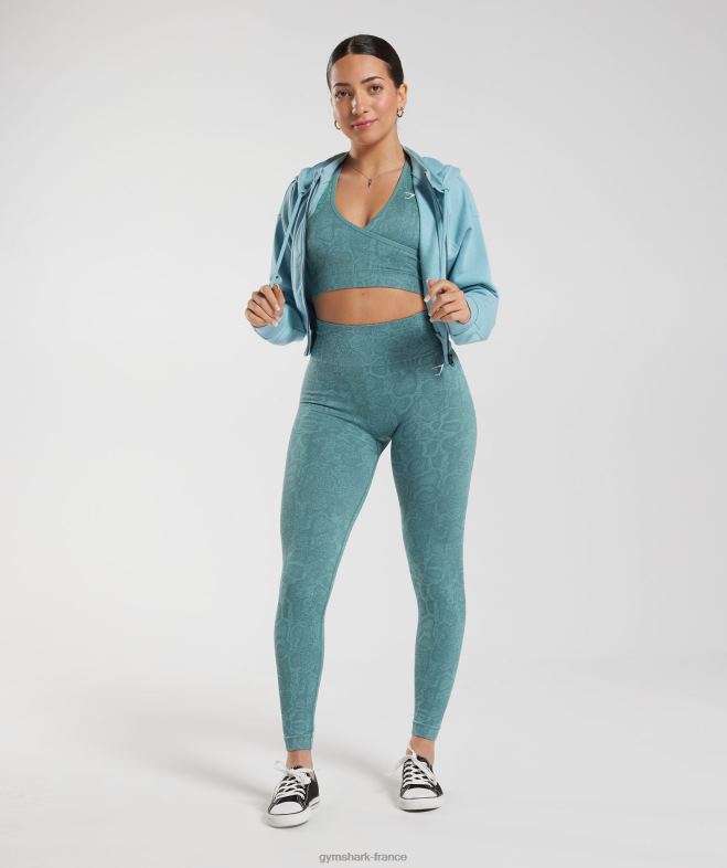 Gymshark adapter les leggings sans couture pour animaux bleu iceberg/bleu tonnerre femmes 6HF28253