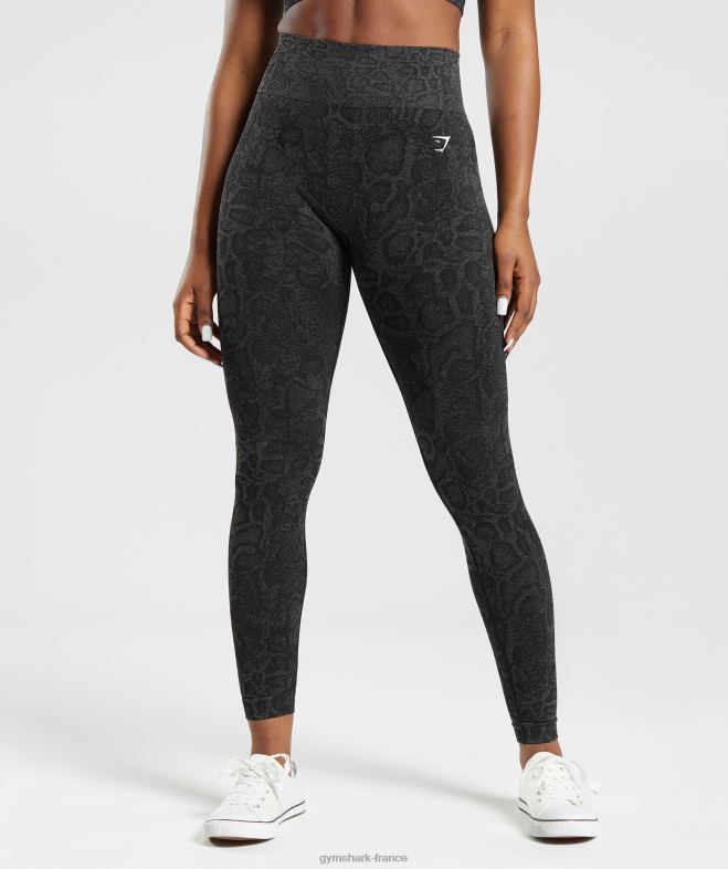 Gymshark adapter les leggings sans couture pour animaux gris urbain/noir femmes 6HF28259