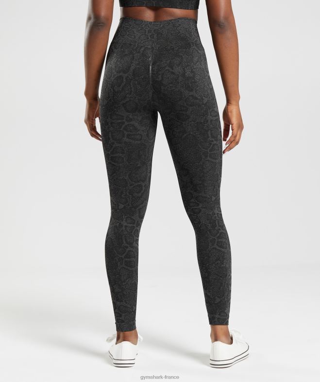 Gymshark adapter les leggings sans couture pour animaux gris urbain/noir femmes 6HF28259