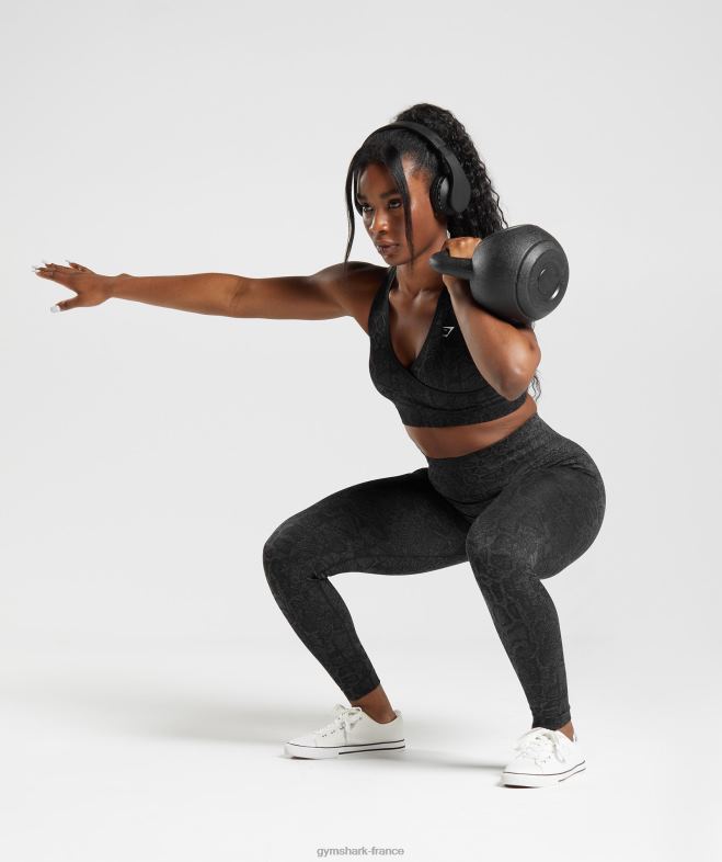 Gymshark adapter les leggings sans couture pour animaux gris urbain/noir femmes 6HF28259