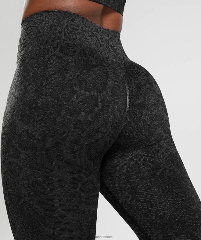 Gymshark adapter les leggings sans couture pour animaux gris urbain/noir femmes 6HF28259